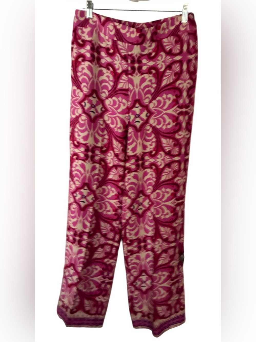 NWT Rachel Zoe Pink and Cream Printed Pants Sz M